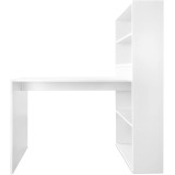 Mesa Escritorio con Estanteria Reversible, Medidas: 122 cm (Ancho) x 50 cm (Fondo) x 140 cm (Alto) Color Blanco